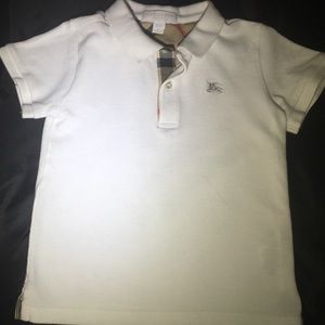 Boy 4T used white Burberry polo t-shirt